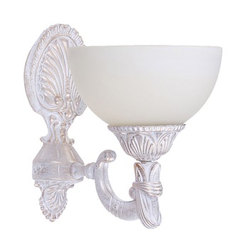 Aplica BUSSY LIGHTING 3075 1 brat E27 1x60W finisaj alb patinata/ sticla ananas Aplica BUSSY LIGHTING 3075 1 brat E27 1x60W finisaj alb patinata/ sticla ananas