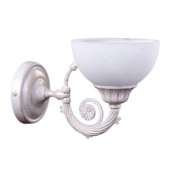 Aplica BUSSY LIGHTING 3087 1 brat E27 1x60W, metal , finisaj Alb patinata / sticla alb Aplica BUSSY LIGHTING 3087 1 brat E27 1x60W, metal , finisaj Alb patinata / sticla alb