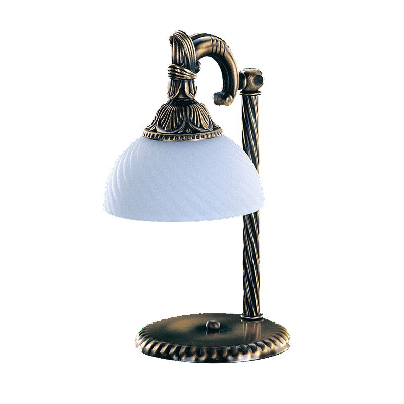 Veioza BUSSY LIGHTING 3035 1 brat E27 1x60W metal,alama, finisaj bronz-antiq / sticla alb