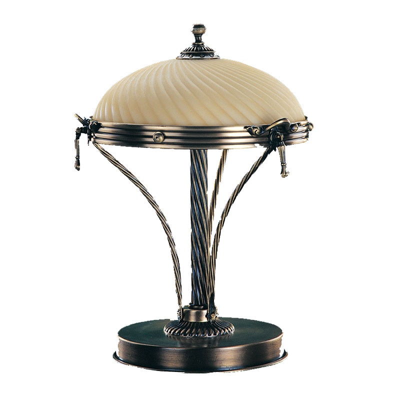 Veioza BUSSY LIGHTING 3035 E14 3x40W metal,alama, finisaj bronz-antiq / sticla ananas