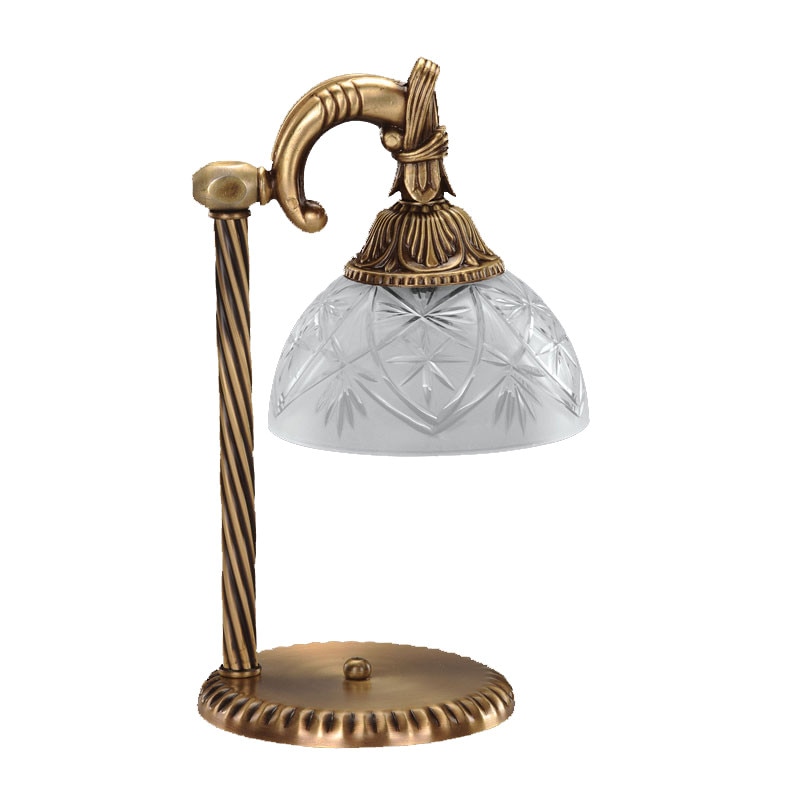 Veioza BUSSY LIGHTING 3038 1 brat E27 1x60W metal,alama,finisaj bronz-antiq / sticla-cristal