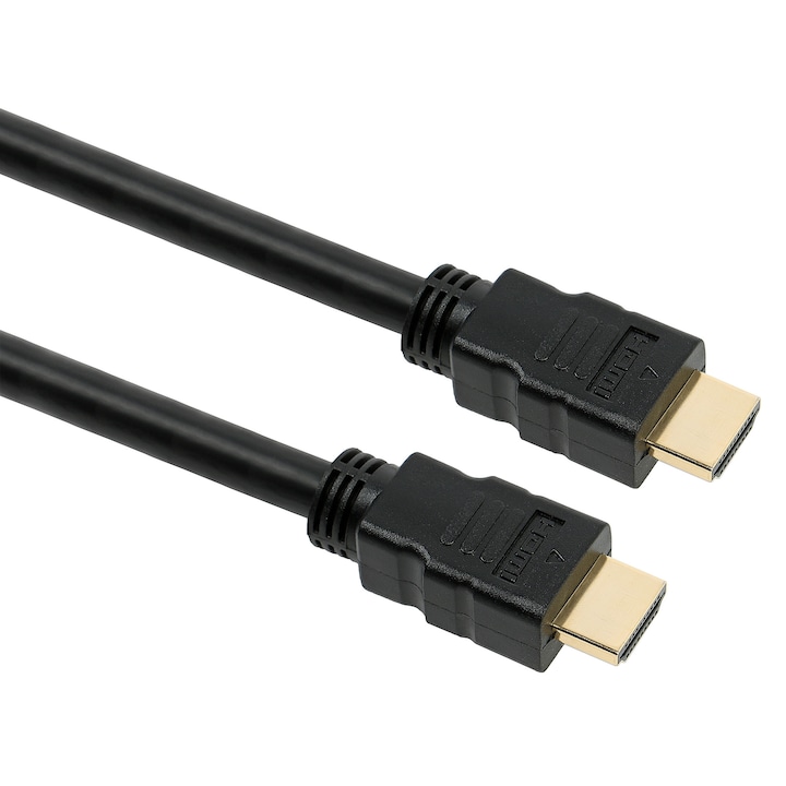 Cablu A+ HDMI 1.4V, CV-HDMI20, tata-tata, 4K, Ethernet, aurit, 20 m, negru