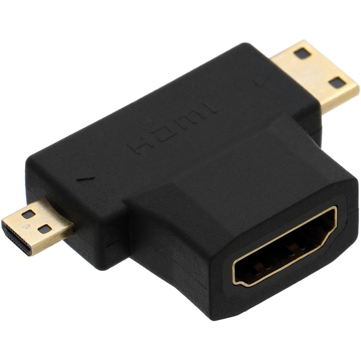 Adaptor A+ 3 in 1 HDMI,Micro HDMI+Mini HDMI to HDMI