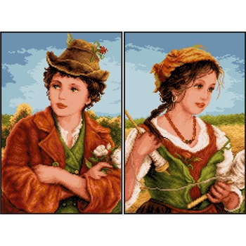 Karl si Karla - kit goblen cu panza imprimata Karl si Karla - kit goblen cu panza imprimata