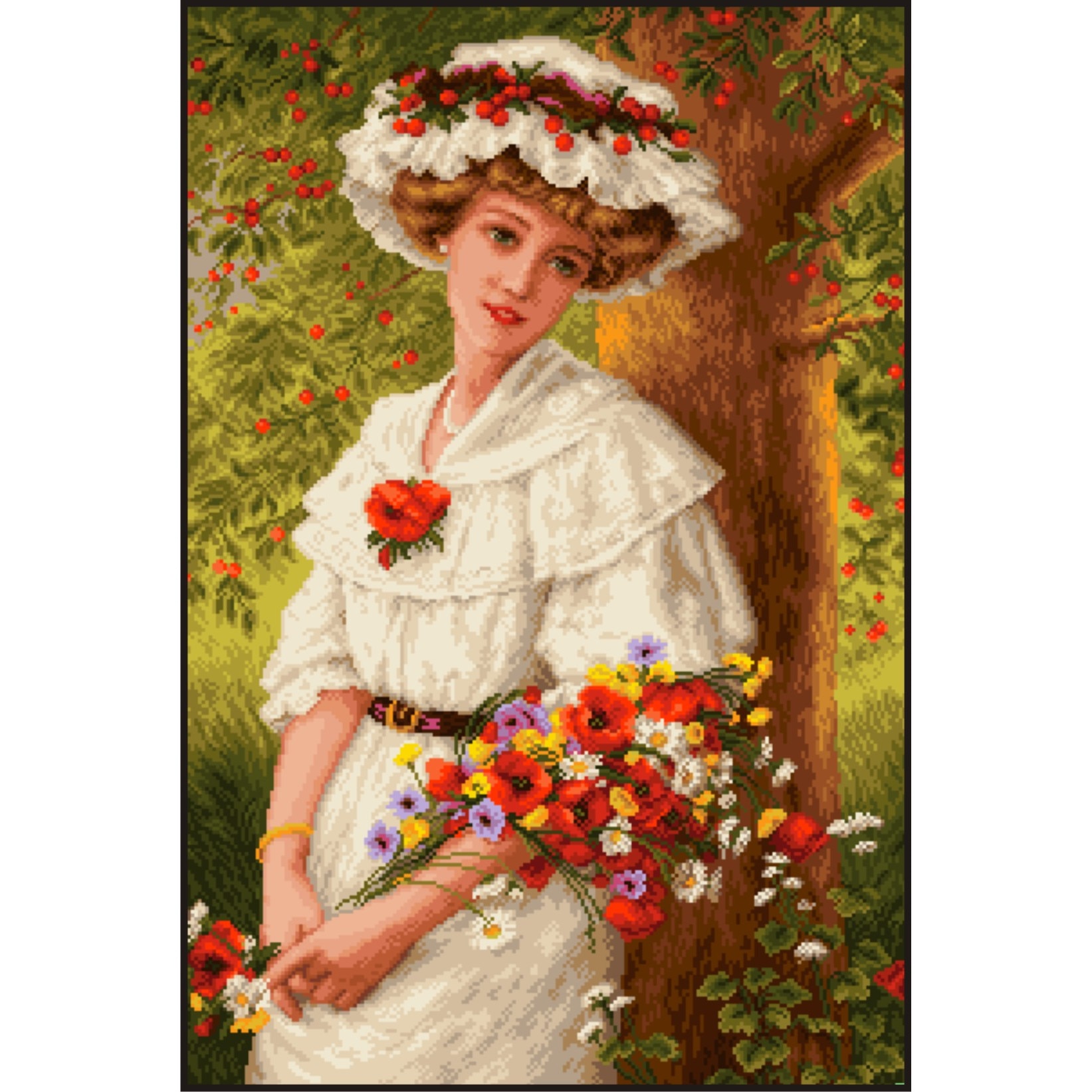 Vremea cireselor - kit goblen cu panza imprimata