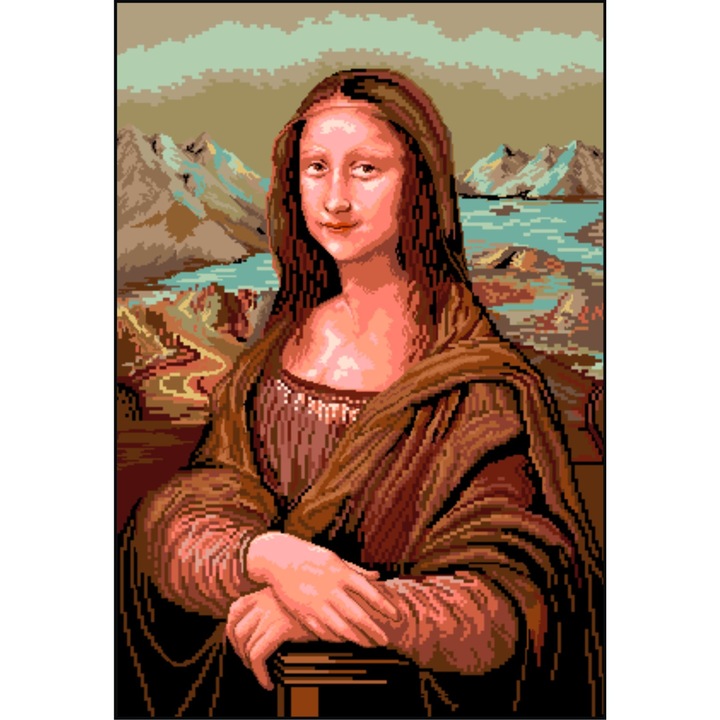 Mona Lisa (Gioconda) - kit goblen cu panza imprimata