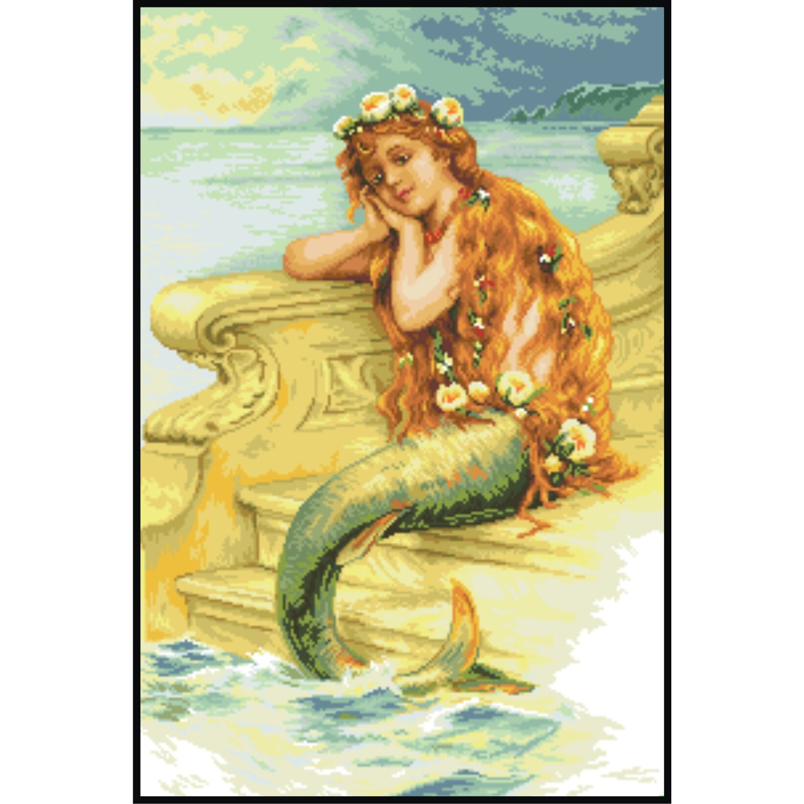 Sirena - kit goblen cu panza imprimata