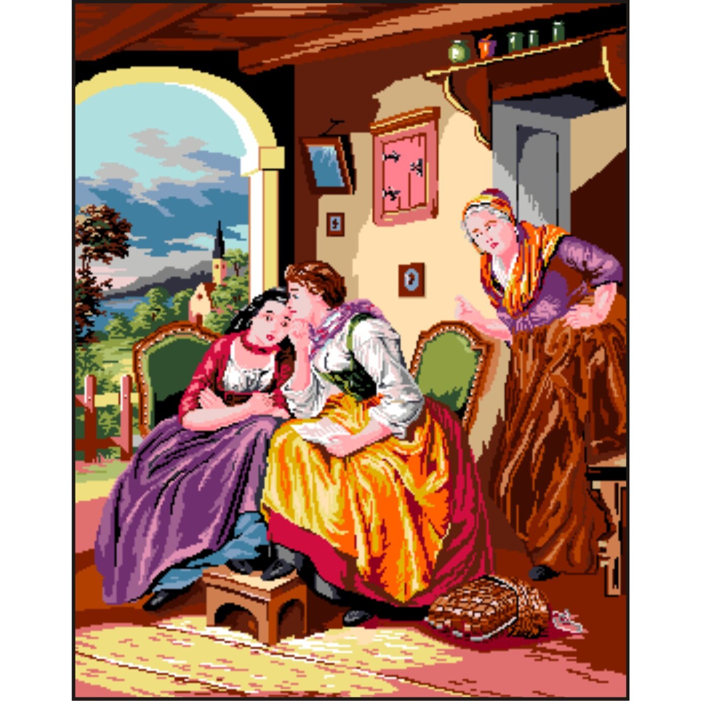 Taina din scrisoare - kit goblen cu panza imprimata