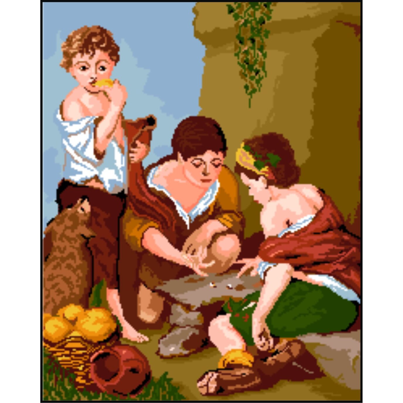 Micii cotcari - kit goblen cu diagrama color