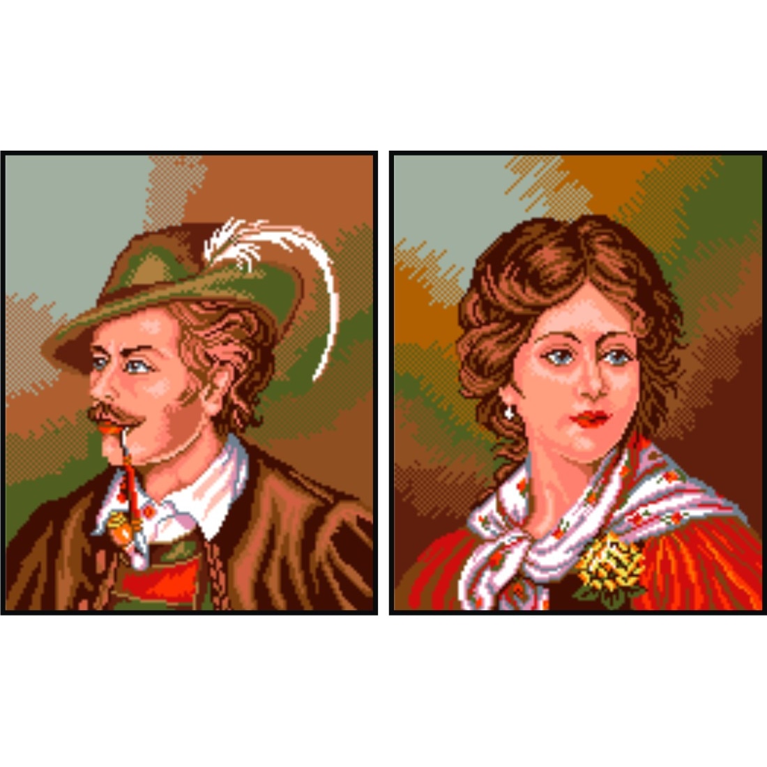 Hans si Hanna - kit goblen cu diagrama color