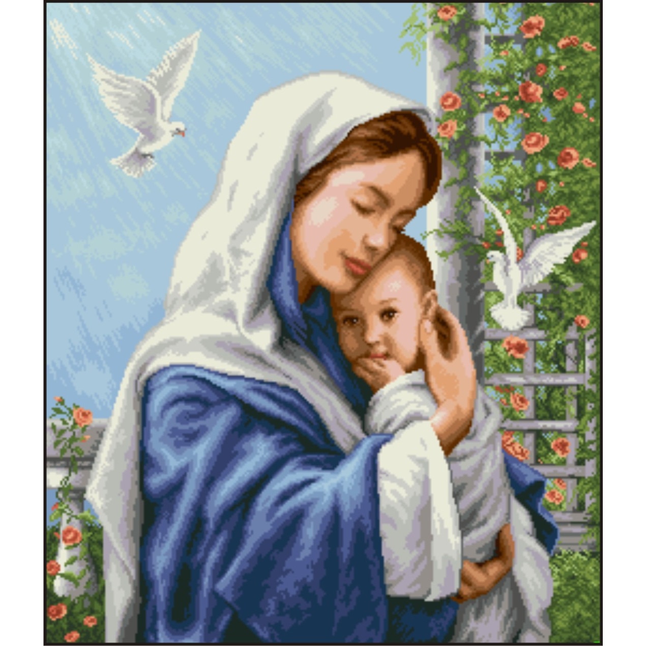 Implinire - kit goblen cu diagrama alb-negru