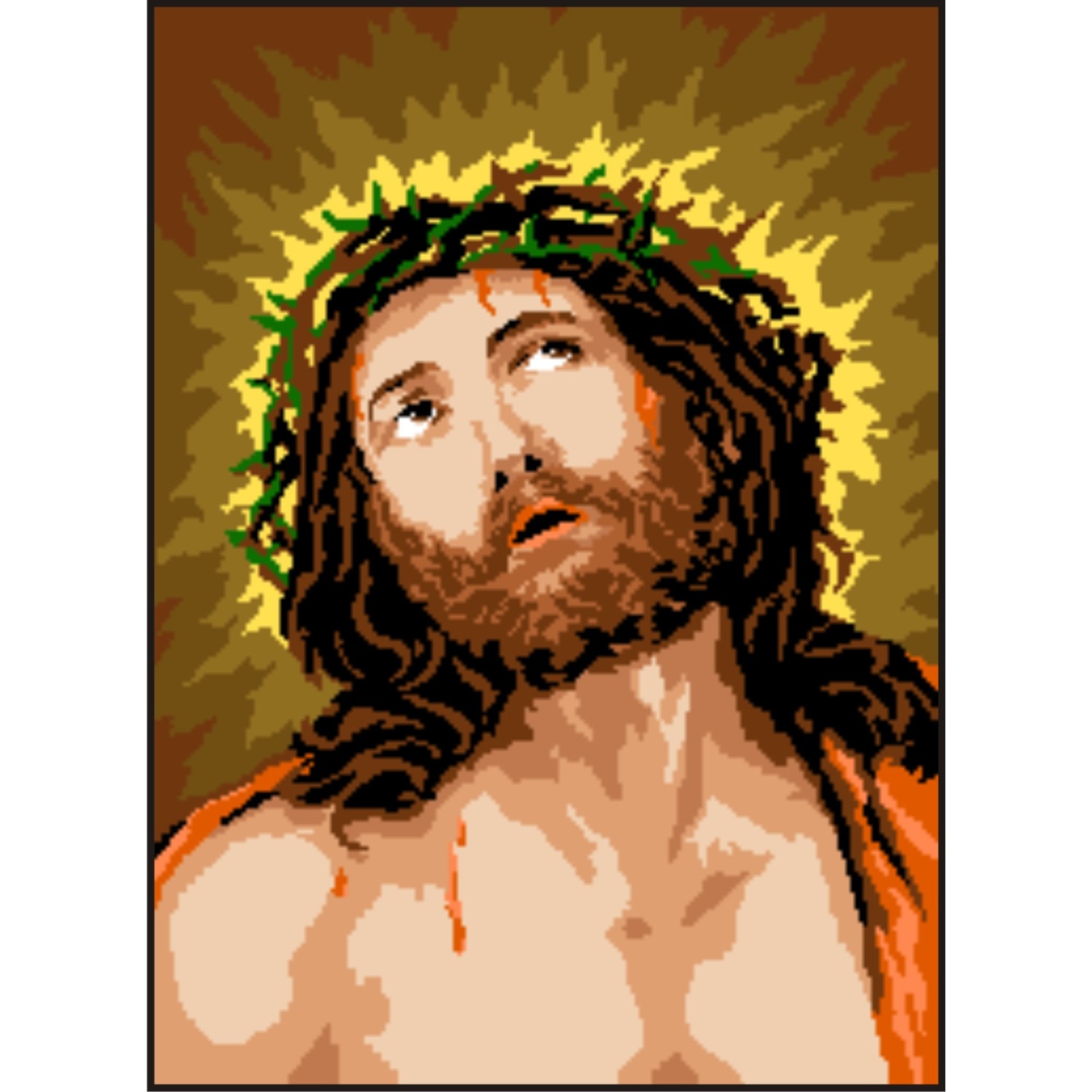 Ecce homo (Isus) - kit goblen cu diagrama alb-negru