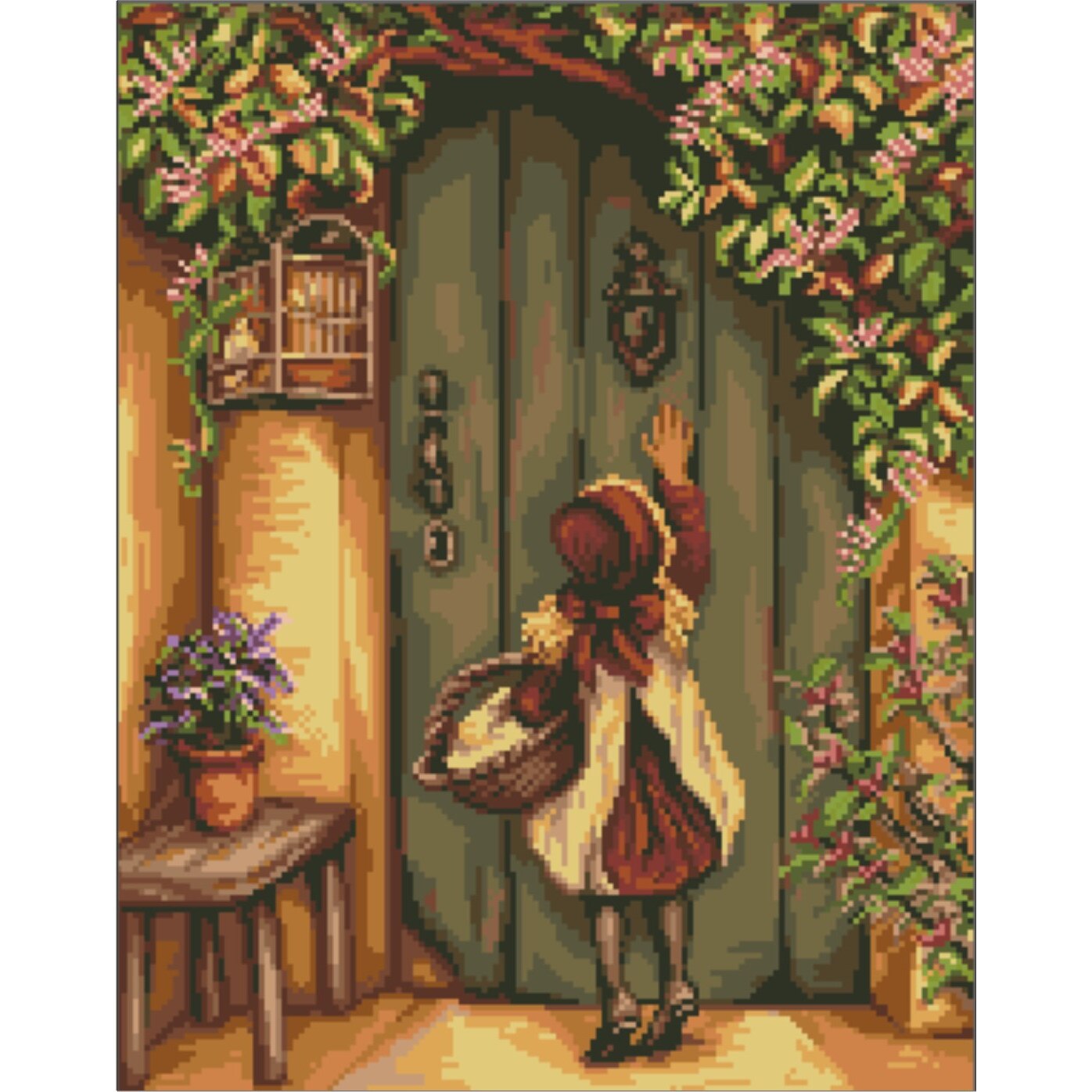 Musafirul bunicii- kit goblen cu panza imprimata