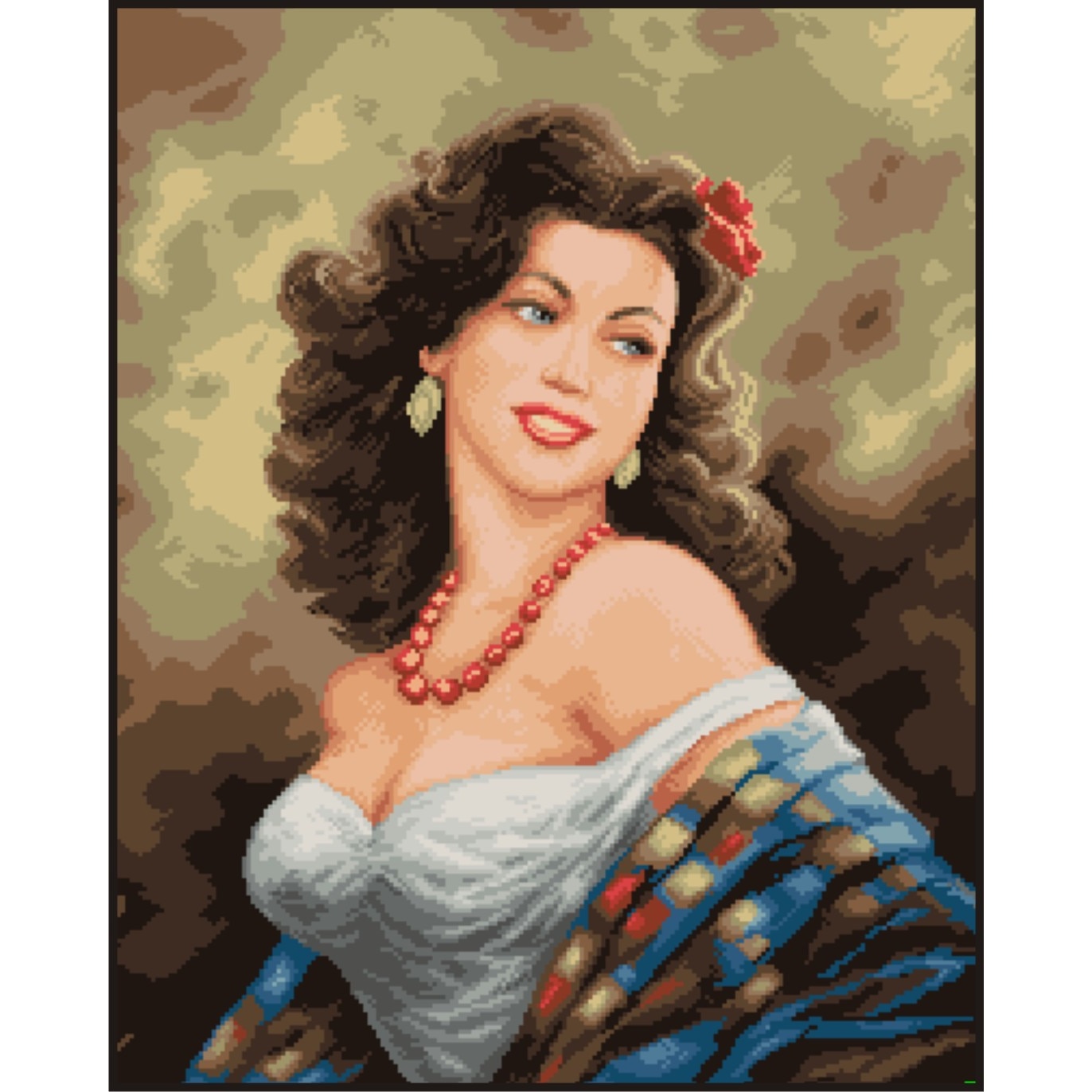 Zambet exotic - kit goblen cu diagrama color