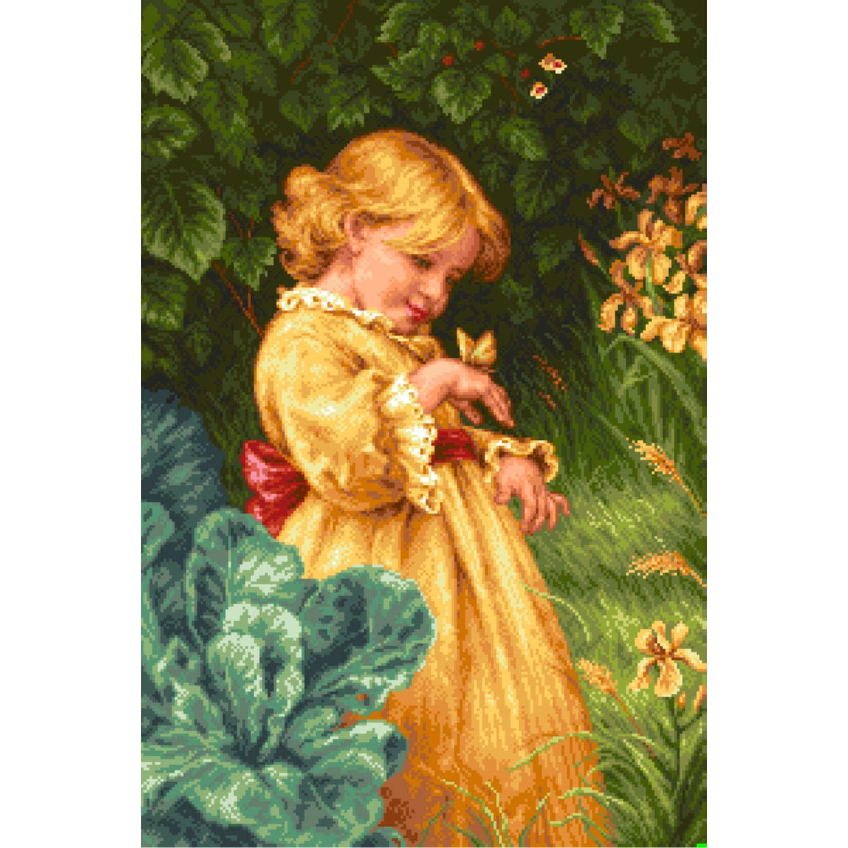 Fluturasul auriu - kit goblen cu diagrama alb-negru