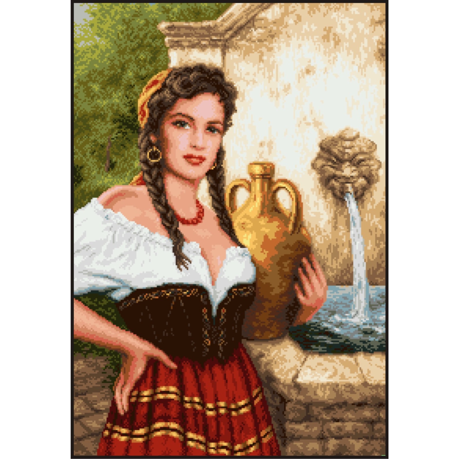 Taranca la fantanta - kit goblen cu diagrama color