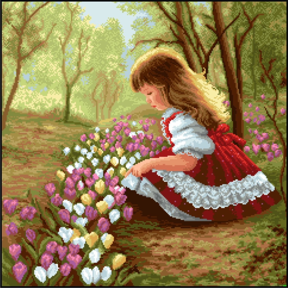 Brandusa - kit goblen cu diagrama color