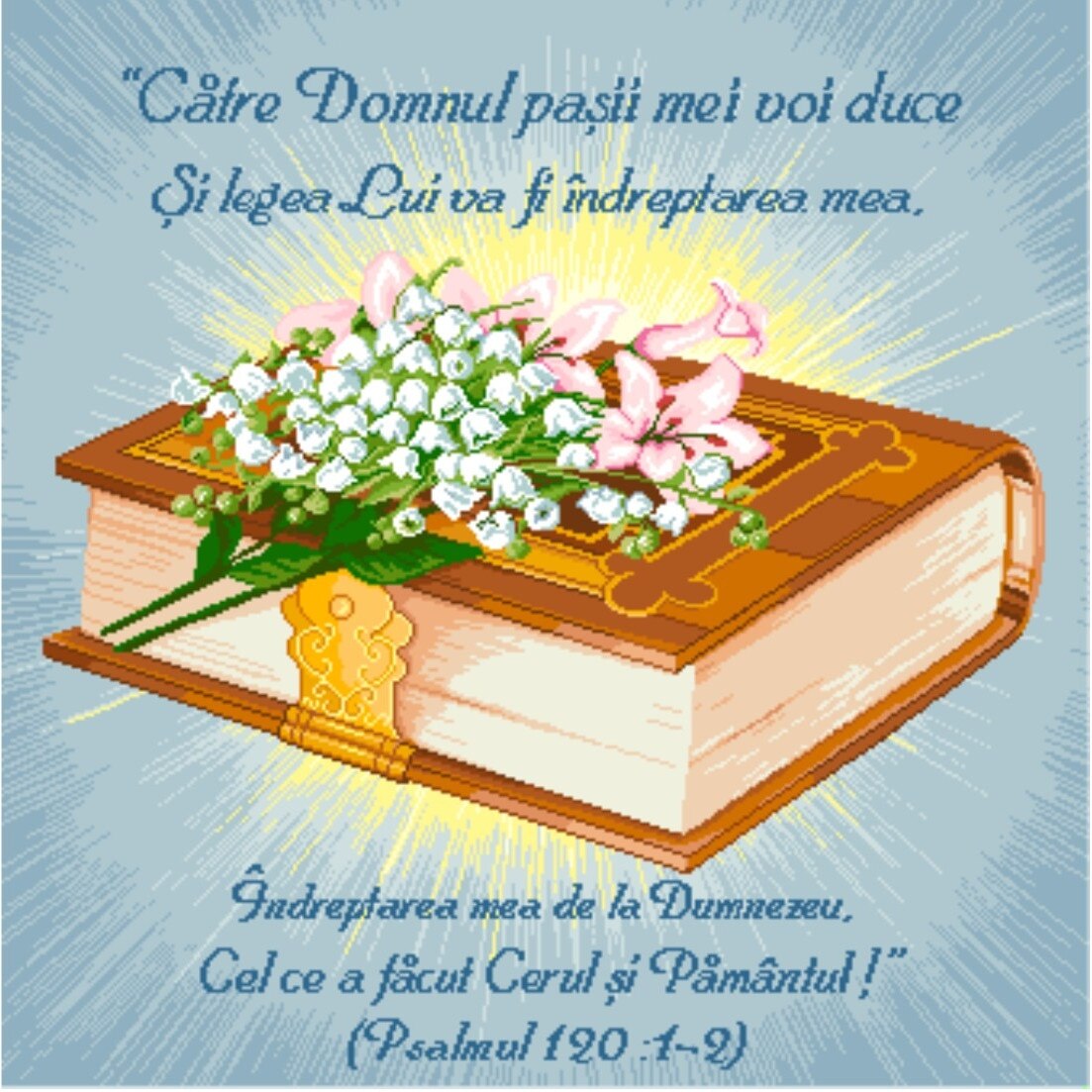 Catre Domnul - kit goblen cu diagrama color