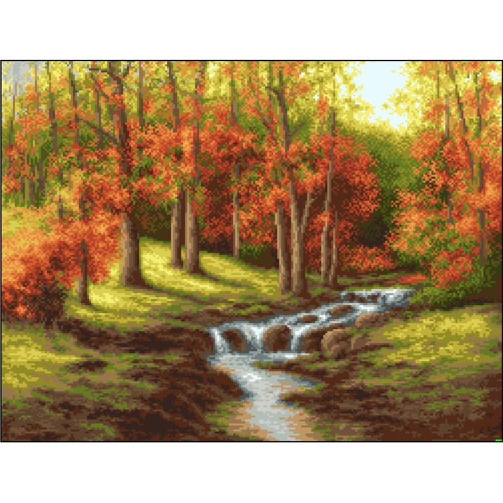 Susur in toamna - kit goblen cu diagrama color