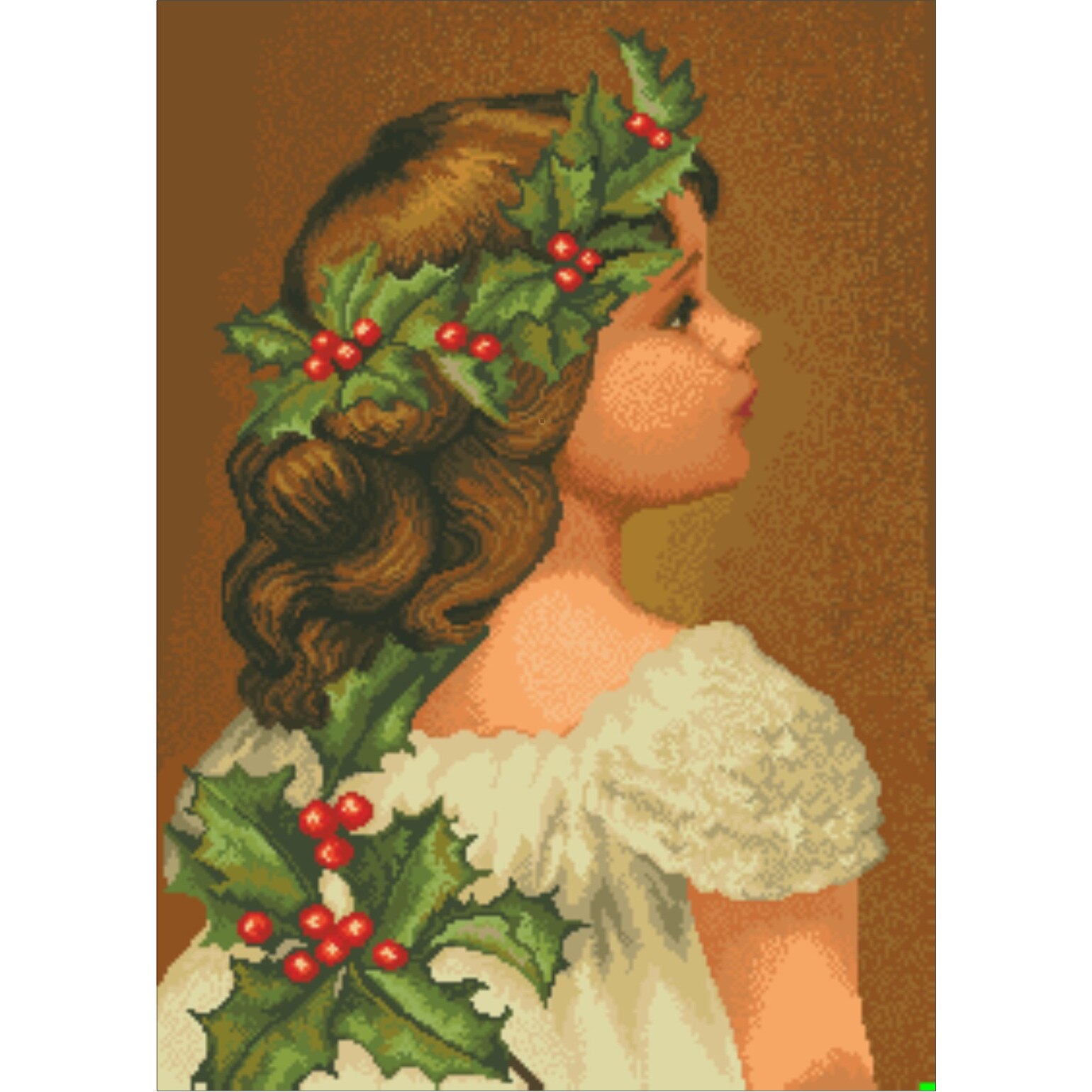 Asteptand Craciunul - kit goblen cu diagrama alb-negru