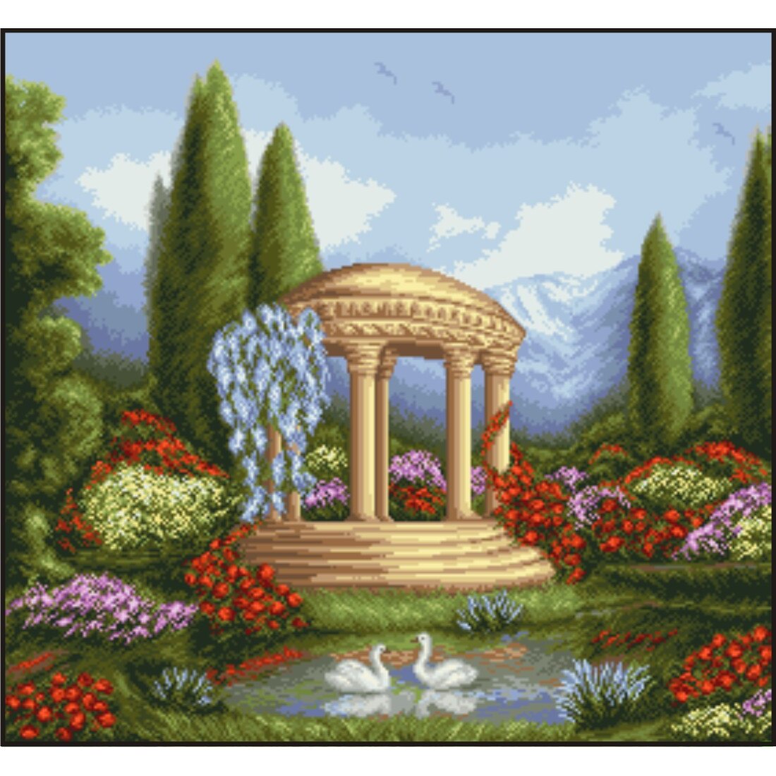 Aproape de rai - kit goblen cu panza imprimata