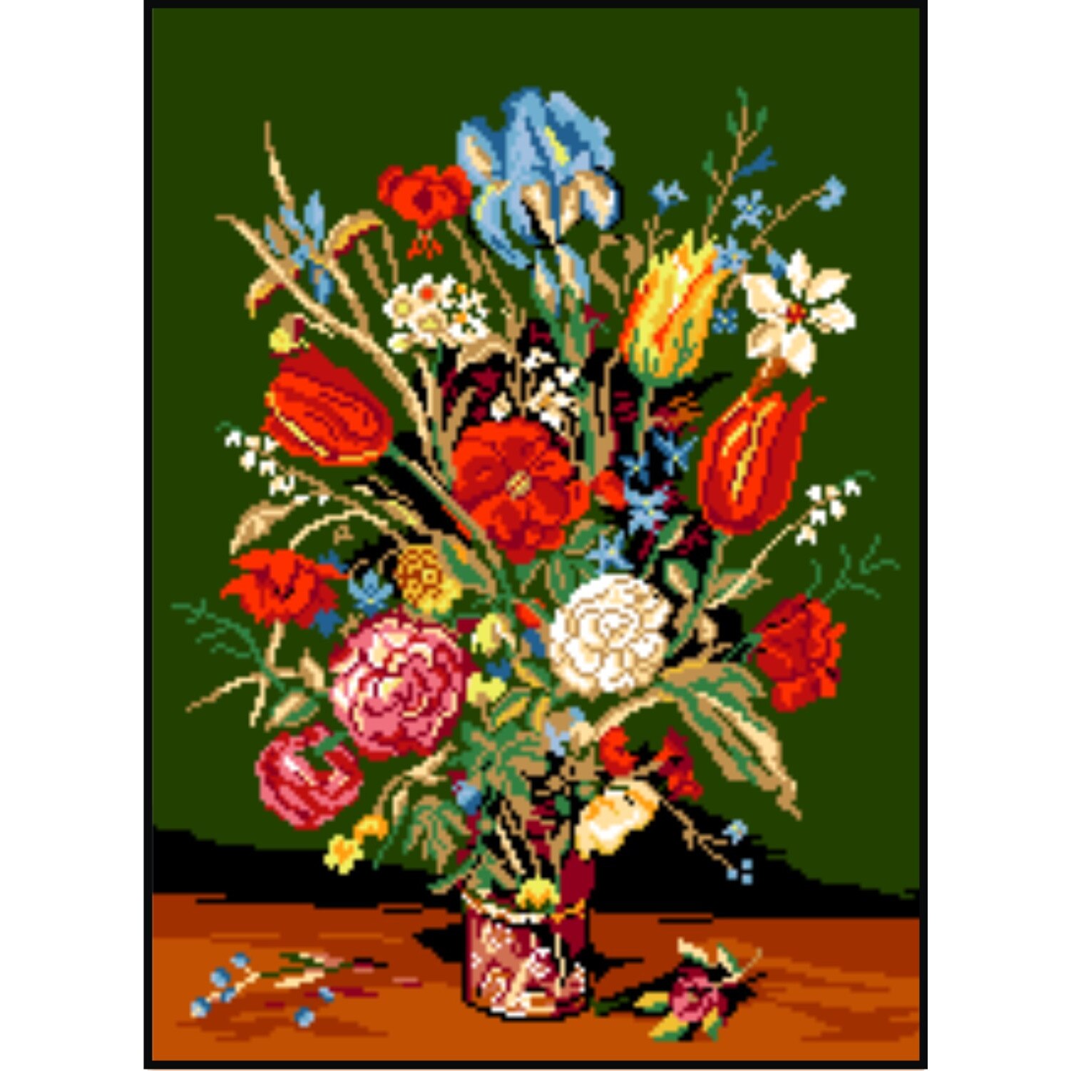 Sonata florilor - kit goblen cu panza imprimata