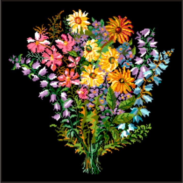 Buchet cu flori - kit goblen cu diagrama color