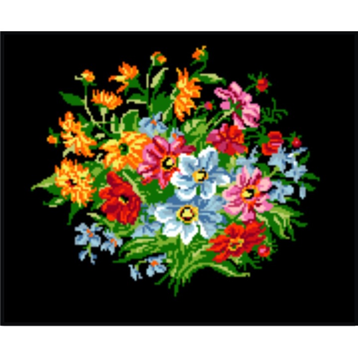 Buchetel cu flori - kit goblen cu diagrama color