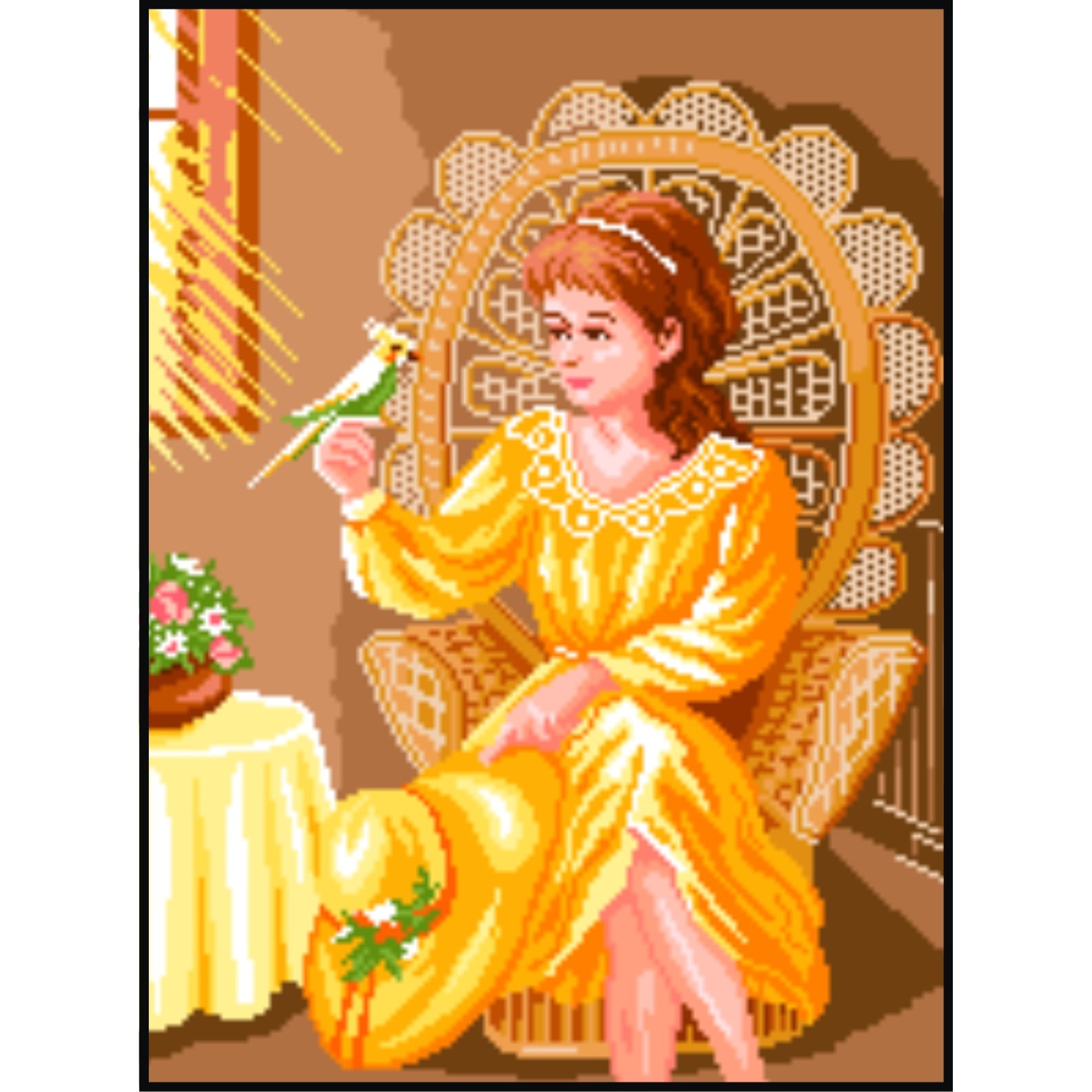 Fetita - kit goblen cu diagrama alb-negru