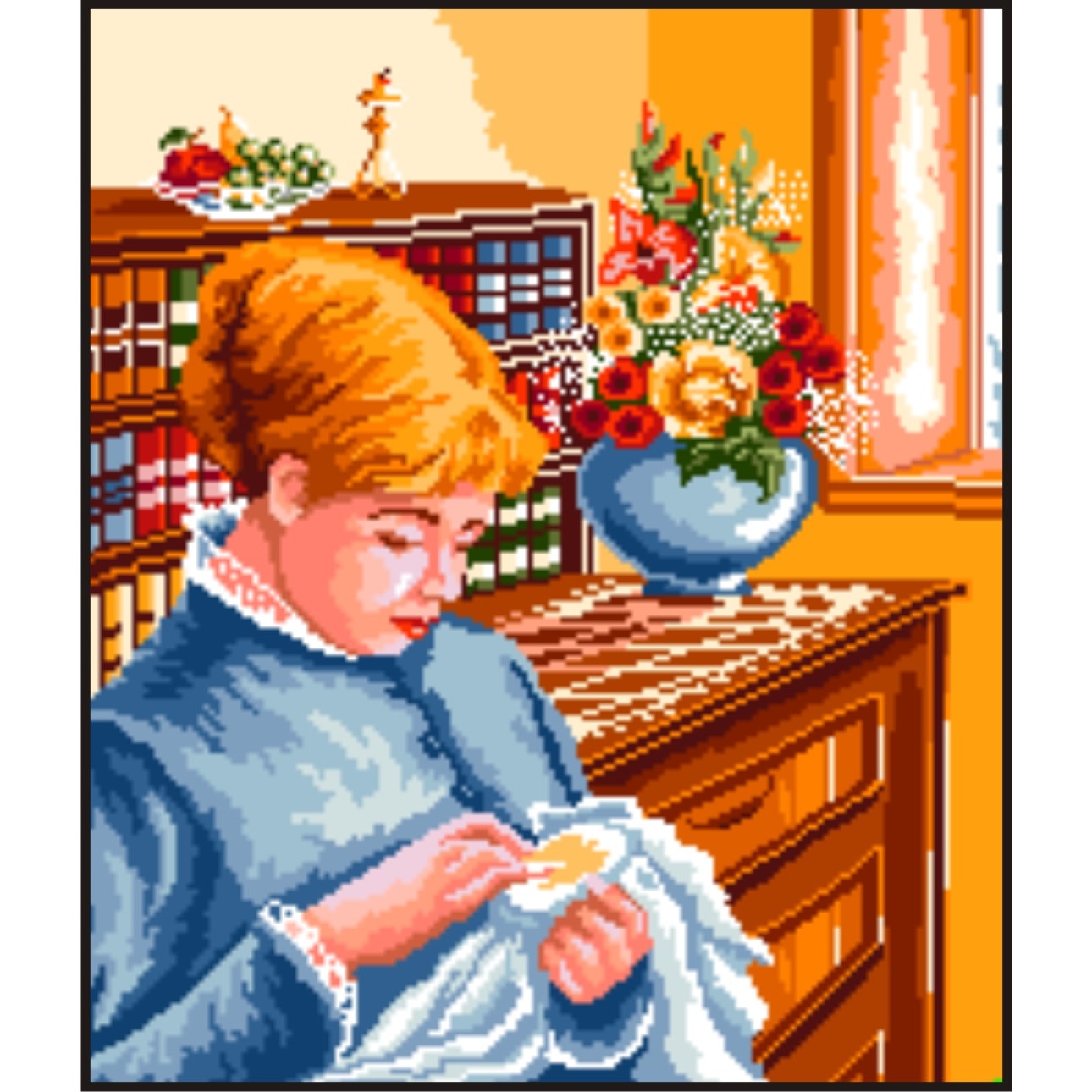 Brodeza - kit goblen cu diagrama alb-negru