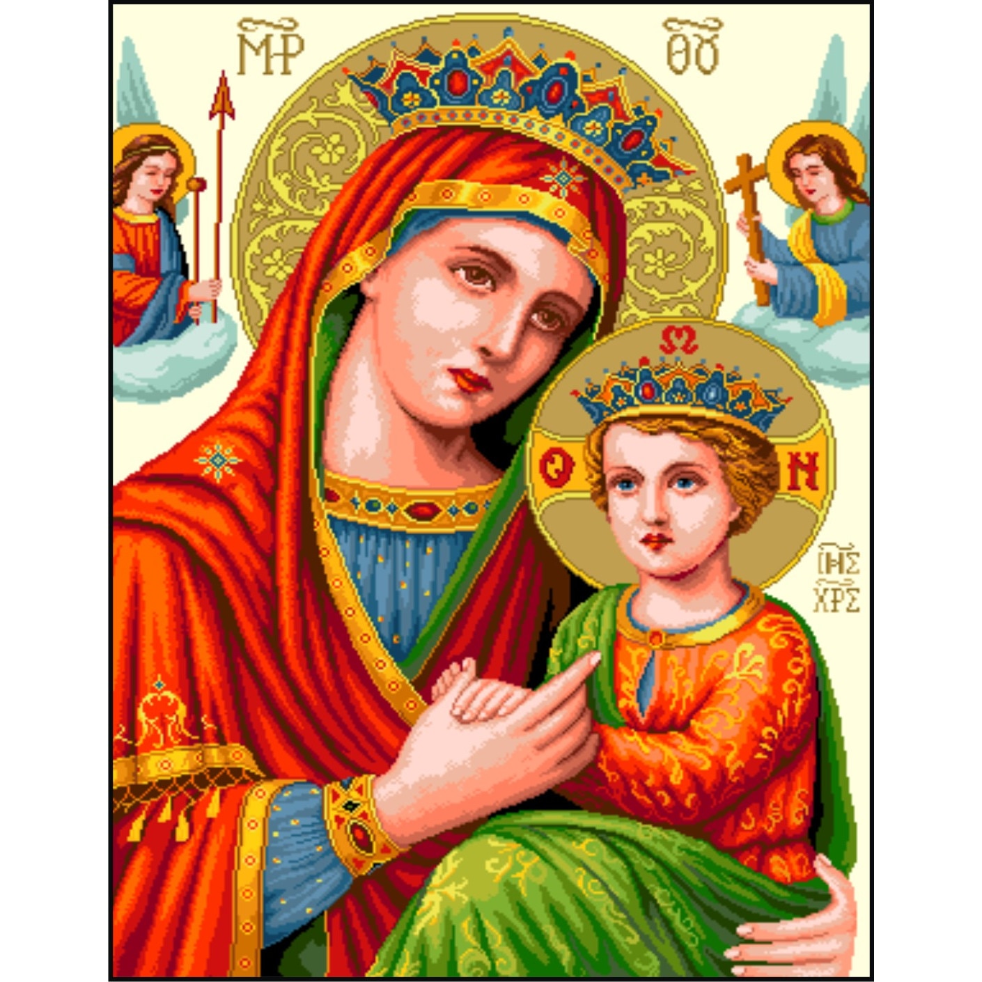 Maria si pruncul - kit goblen cu diagrama color