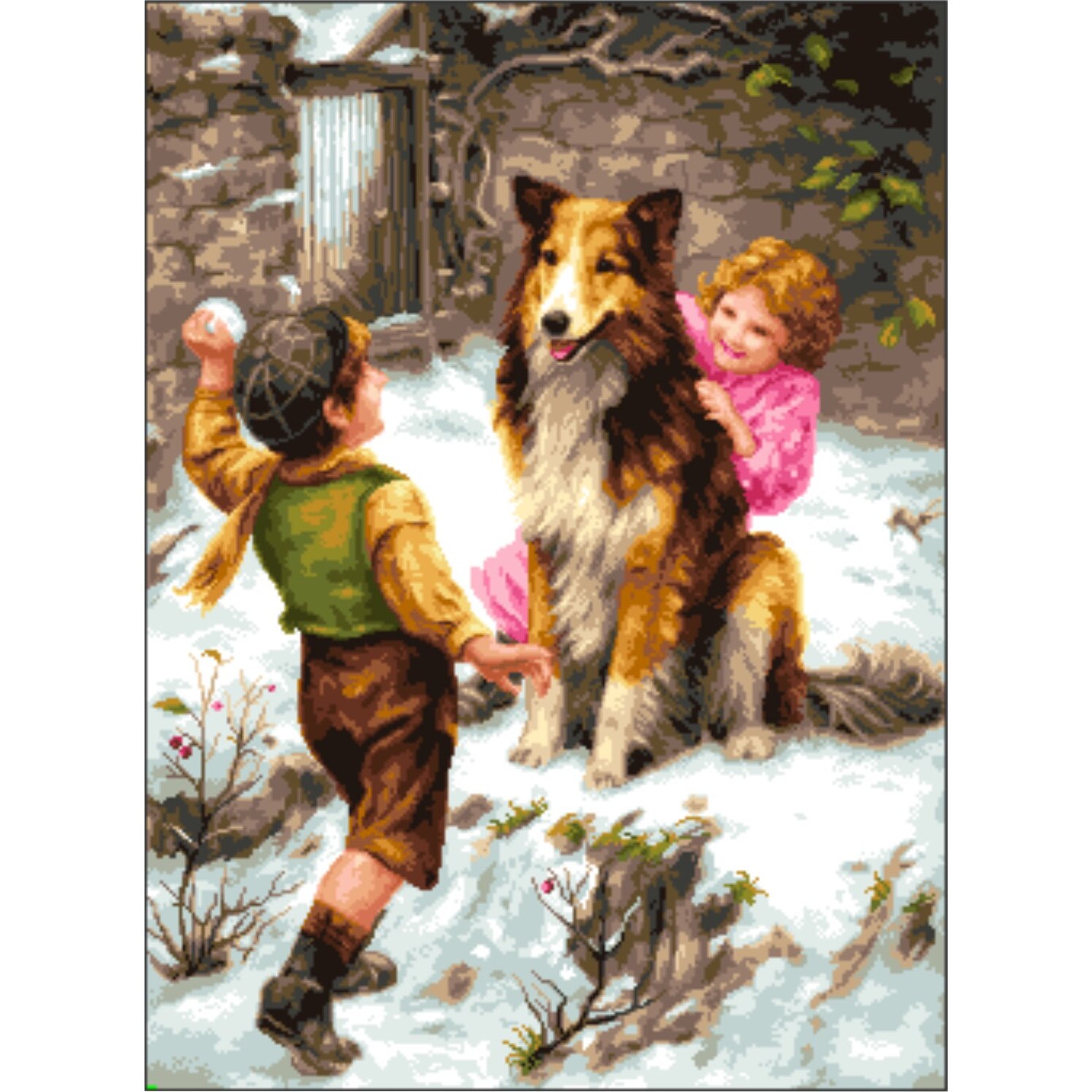 Prima bulgareala - kit goblen cu panza imprimata