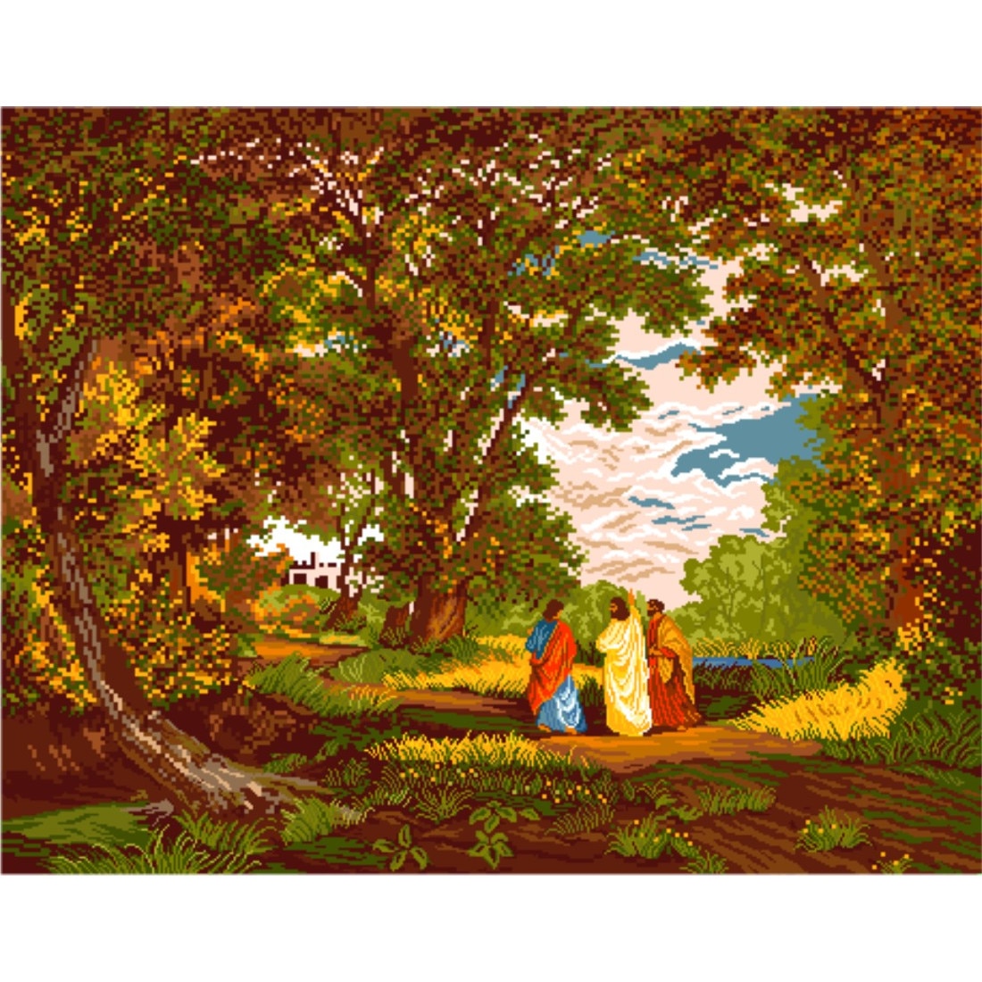 Craii de la rasarit - kit goblen cu diagrama alb-negru