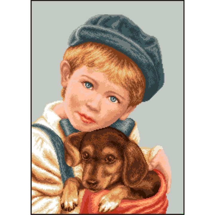 Lectie de iubire - kit goblen cu panza imprimata