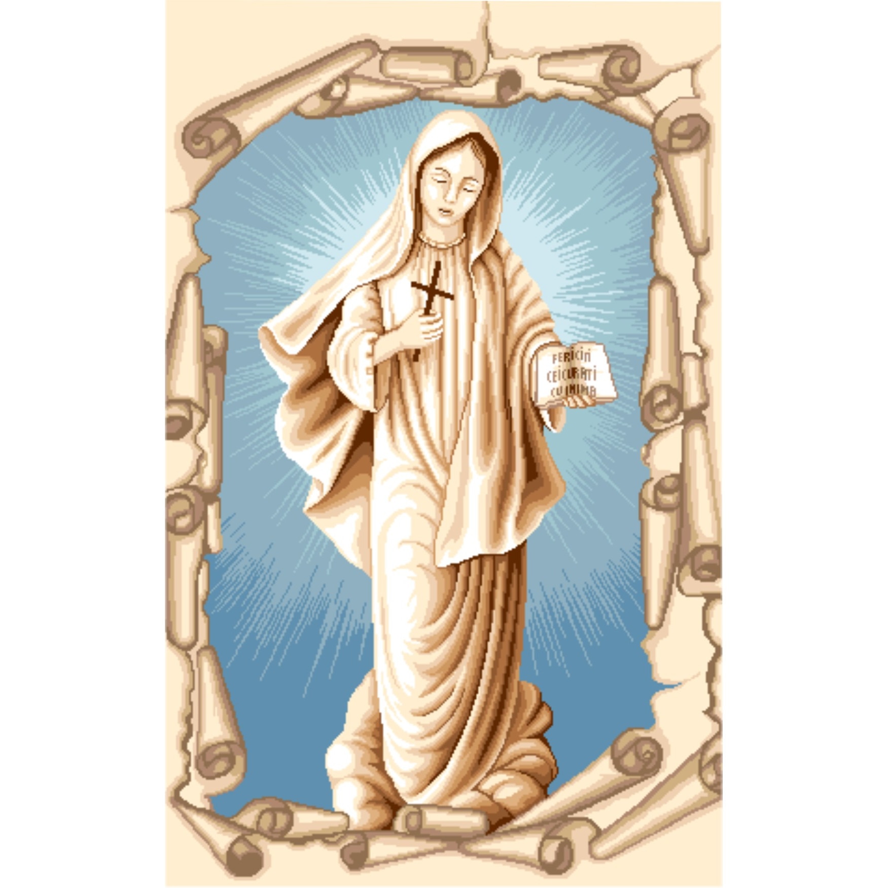 Tie, Doamne din ceruri! - kit goblen cu diagrama alb-negru