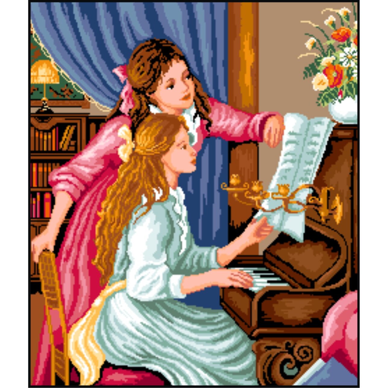 Lectia de clavecin - kit goblen cu diagrama color