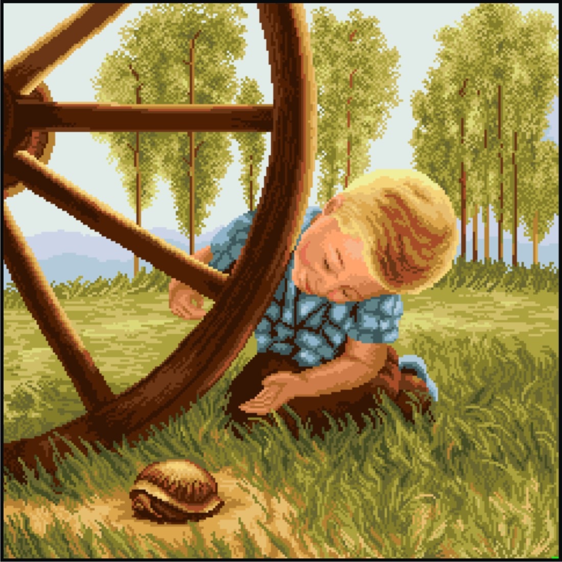 Bucurie de copil - kit goblen cu diagrama color