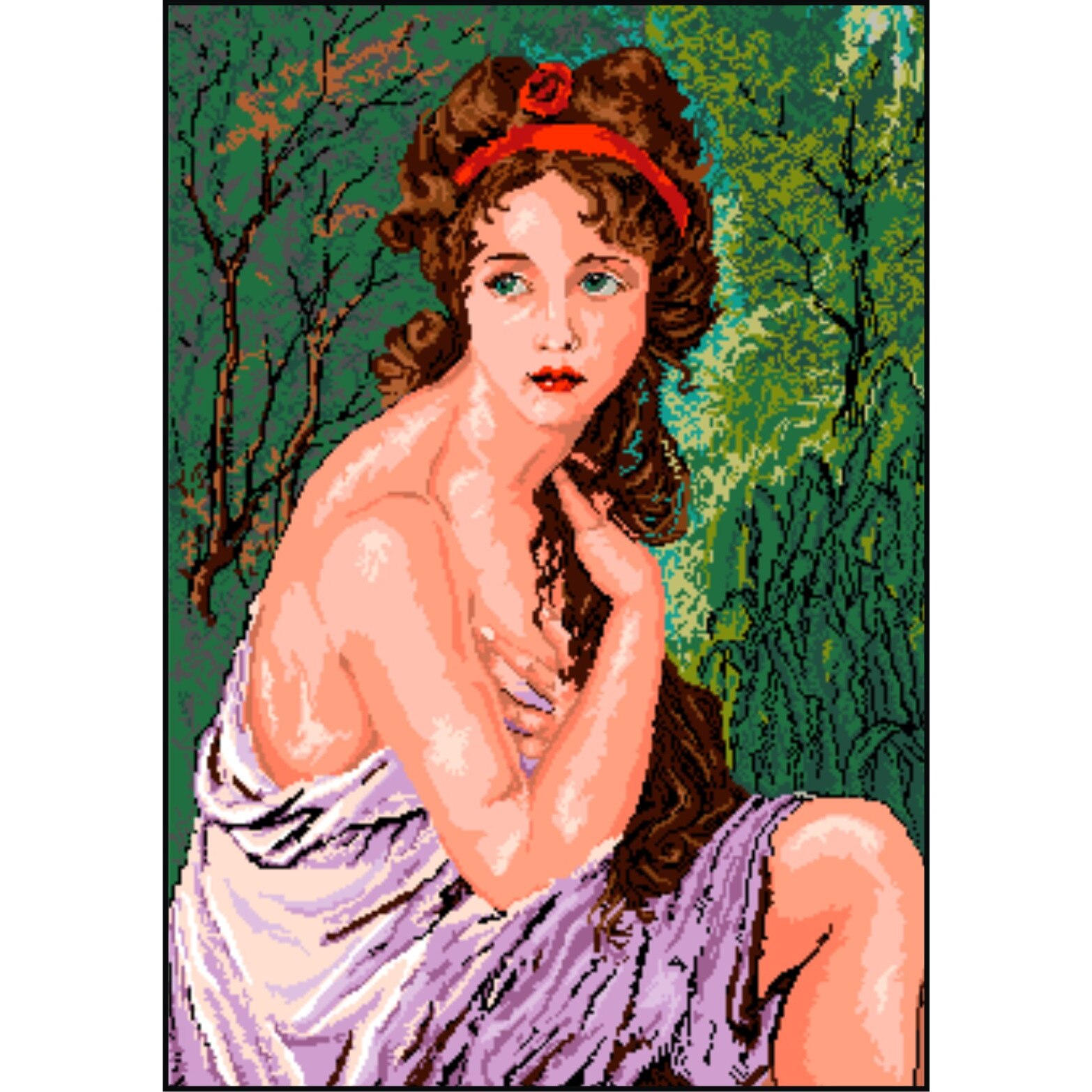 Fiica pictorului - kit goblen cu panza imprimata