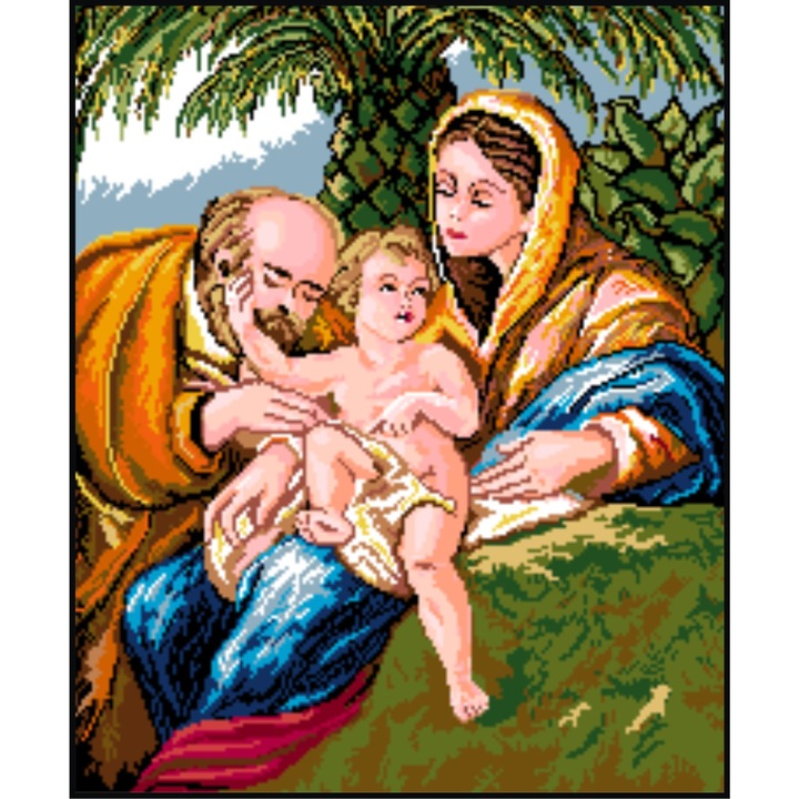 Sfanta familie - kit goblen cu panza imprimata