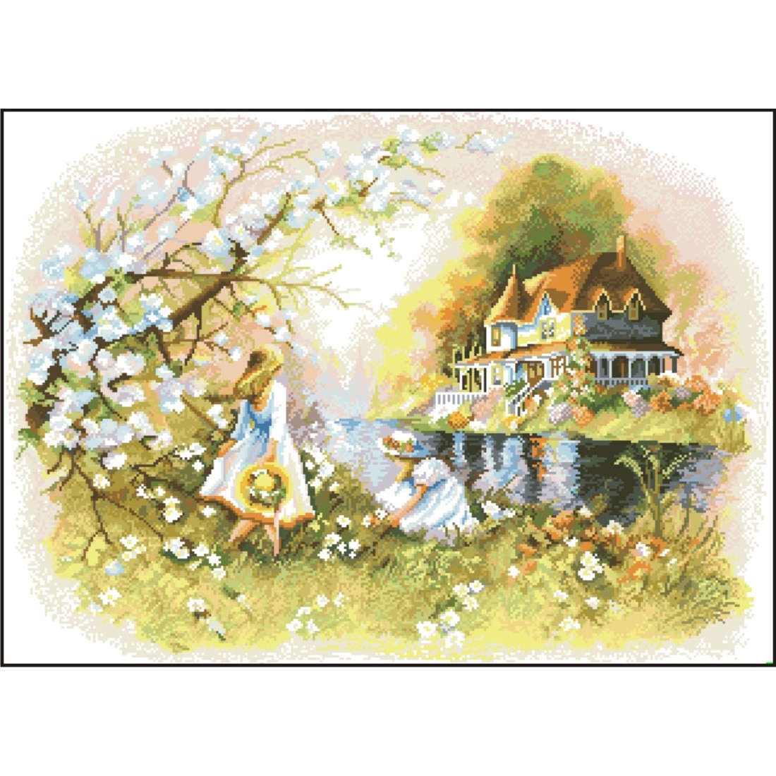 Treptele copilariei - kit goblen cu diagrama alb-negru