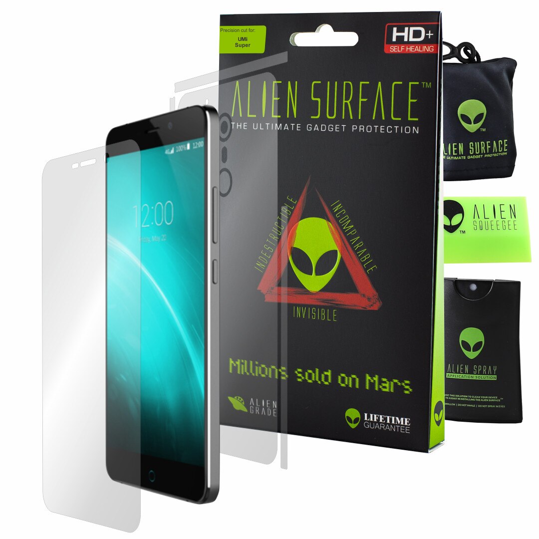 Folie Alien Surface HD, UMI Super, protectie ecran, spate, laterale + Alien Fiber Cadou