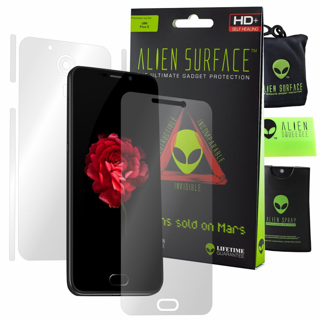 Folie Alien Surface HD, UMI Plus E, protectie ecran, spate, laterale + Alien Fiber Cadou