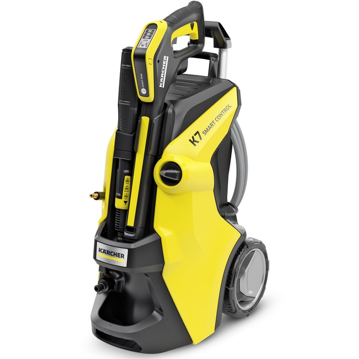 Aparat de spalat cu presiune Karcher K7 Smart Control Flex, putere 3000 W, motor racit cu apa, 180 bar, 600 l/h debit maxim, furtun de presiune PremiumFlex 10m, pistol presiune G 180 Q Smart Control, lance 3 in 1 Multi Jet, Plug 'n' Clean system