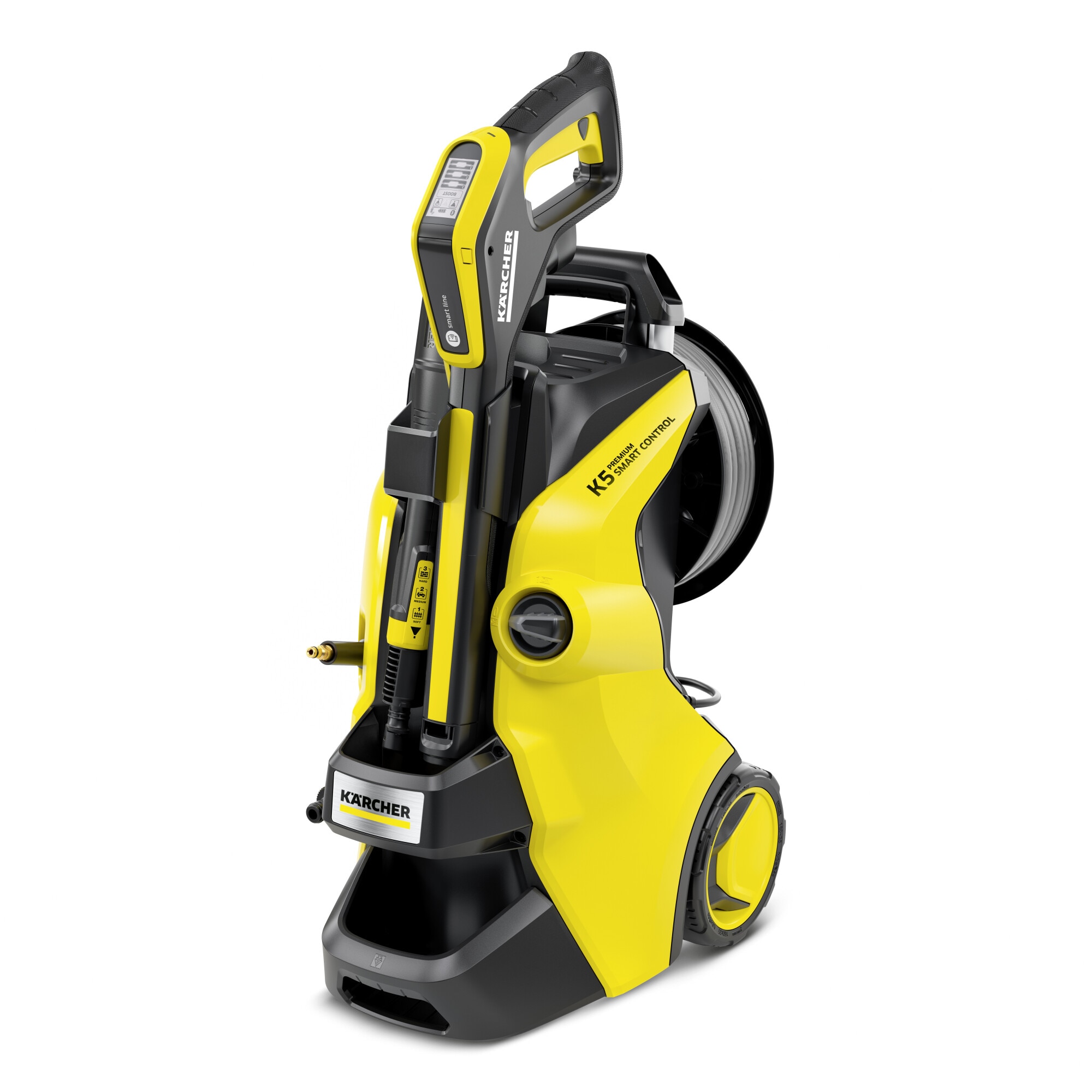 Aparat de spalat cu presiune Karcher K5 Premium Smart Control Flex cu furtun PremiumFlex si pistol de pulverizare G 180 Q Smart Control, potrivit pentru murdaria persistenta de pe