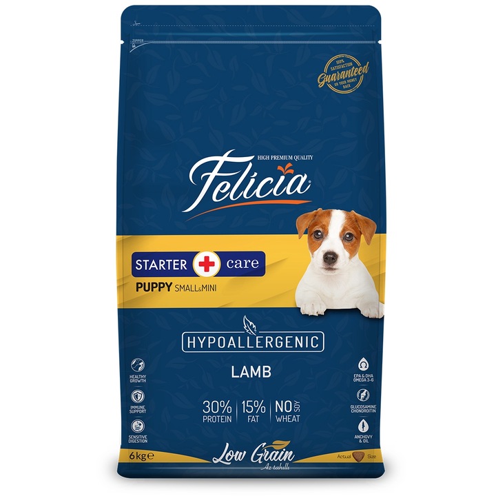 HRANA USCATA CAINI(PUPPY) STARTER, FELICIA, cu MIEL, 6kg