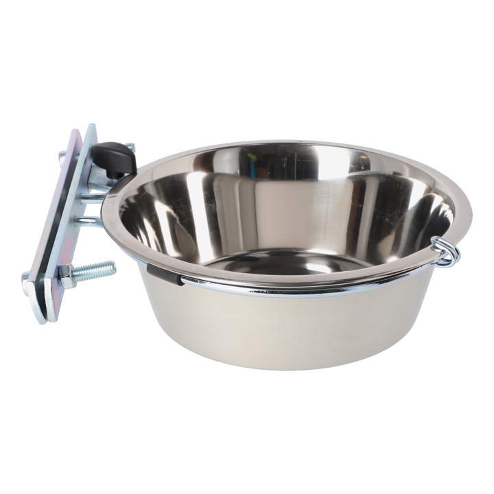 Castron metalic pentru caini, fixat pe tarc, M 2.8l 22cm