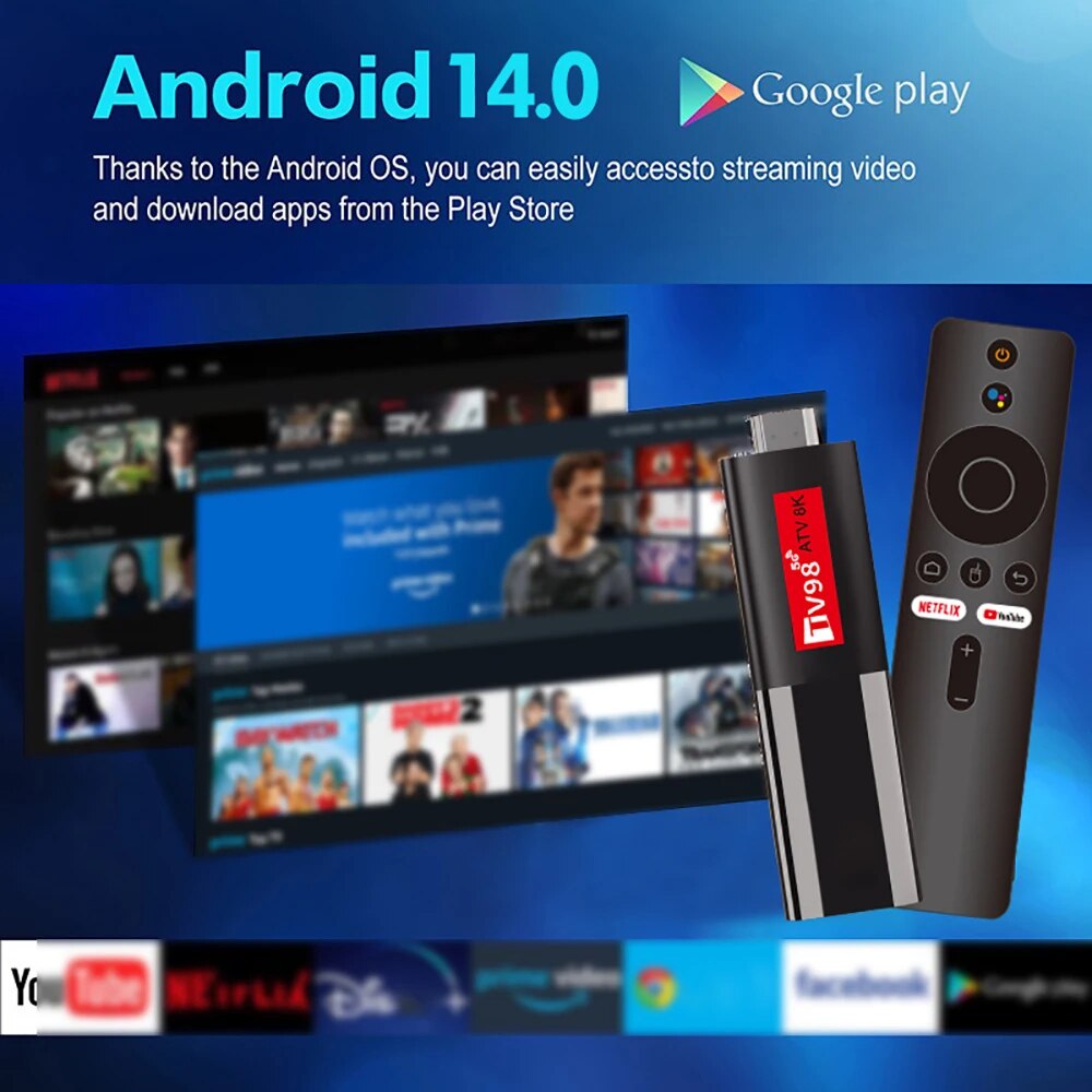 Media player, 4K, android 14, wifi dual, bluetooth 5, 2+16gb, negru ...