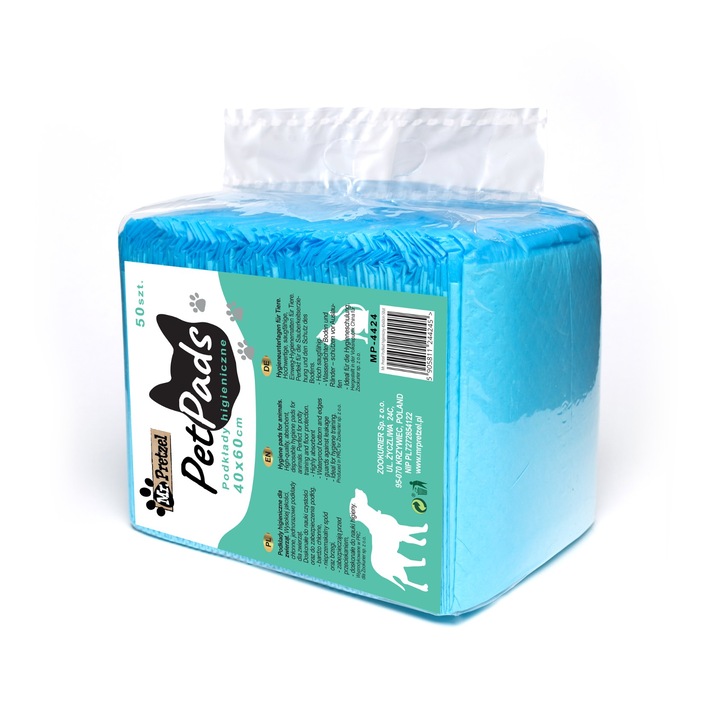 Paturici igienice pentru caini, Mr. Pretzel, foarte absorbante, 40x60cm, set 50 bucati
