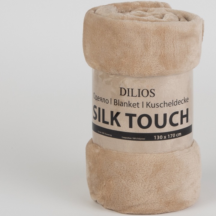 Одеяло Silk Touch Dilios, 130x170 см, 100% полиестер, Бежов