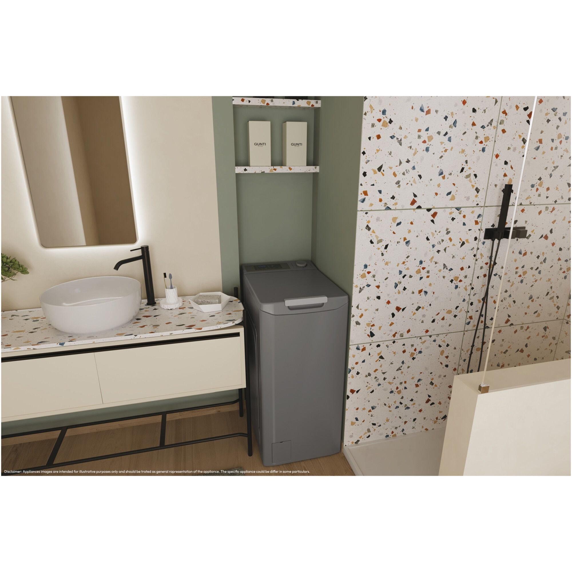 Masina de spalat rufe cu incarcare verticala Candy TCA283DR2-S, 8 kg, 1200 RPM, Display 3D, Wifi,Mix Power Systems, Gentle touch opening, Clasa D, Antracit